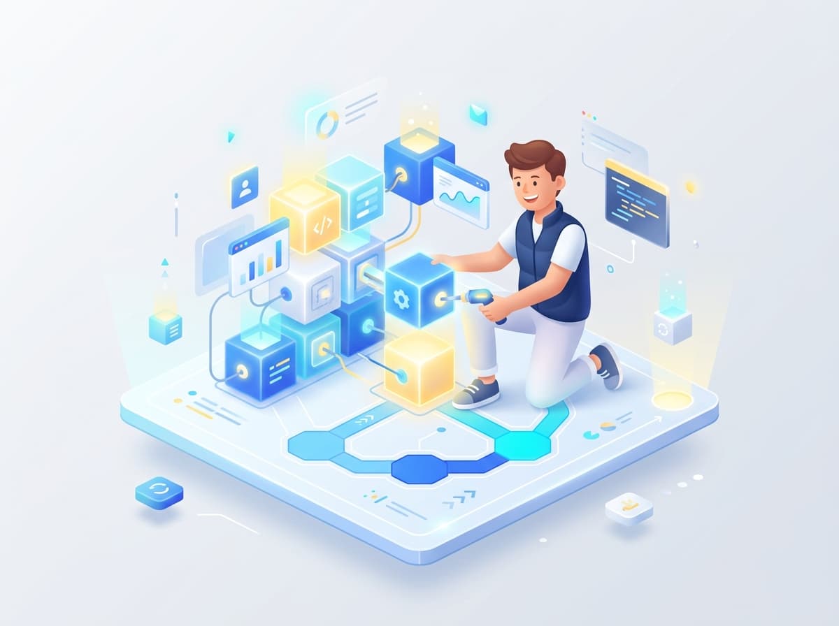 Illustration de la plateforme Dotobase en cours de construction